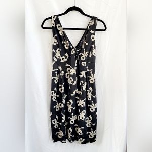 Betsey Johnson Black Dress With Bows Sleeveless Knee Length Size‎ 4